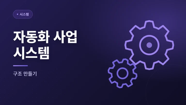 자동화 사업 시스템, 사람 없이 돌아가는 구조 만들기